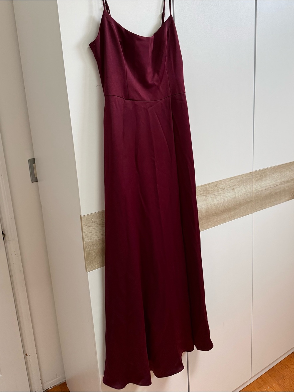 David’s Bridal bridesmaids Satin Dress in Wine